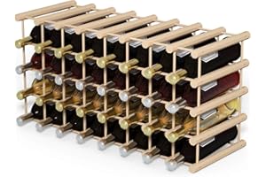 GiantexUK Wooden Wine Rack, 36 Bottle Wine Display Shelf, Freestanding Wine Bottle Organizer for Home, Restaurant, Bar and Wine Cellar