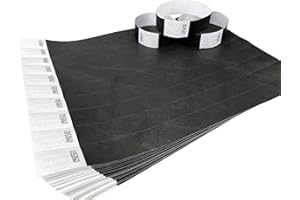 WRIST MAGIC STUDIO 400 Braccialetti Nero Braccialetti di identificazione Tyvek per eventi, sicurezza, feste, festival