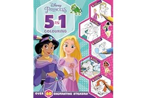 Disney Princess: 5 in 1 Colouring (With dot-to-dot, colour-by-numbers, copy colouring, and more!)