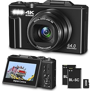 Digital Camera for Photography, WiFi 64MP 4K Vlogging Camera for YouTube, 3\