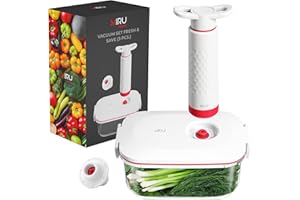 MIRU Set Sottovuoto, Contenitore Sottovuoto Per Alimenti con Pompa per il vuoto, Contenitore Vetro/Plastica, Tappo Sottovuoto Per Vino Incluse (3-PZ)