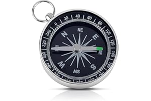 VAYFONI Simple hiking compass - pocket compass - 360 Degree Rotating Compass with Key Ring - ideal for outdoor camping and hiking