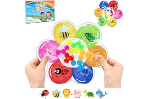 BelleStyle Giocattolo Sensoriale Gel Anti Stress Autismo, Fidget Toy Anxiety ADHD, Fiore Giocattoli per la Classificazione dei Colori Giochi di Abilità Giocattolo Montessori per Bambini 3 4 5 6 Anni