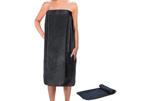valuents Kilt do sauny dla kobiet z bawełny – szary – jeden rozmiar ręcznik do sauny z zapięciem na rzepy 80 x 130 cm + plus: ręcznik