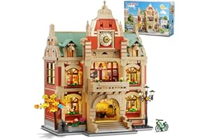 INSOON Set di edifici per club universitari con luce, 1629 pezzi, modello di architettura del campus cittadino con pittura teatrale al forno Music Club, decorazione per la casa, blocco da costruzione