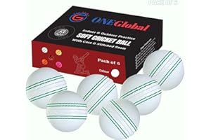 ONEGlobal Balle de Cricket d'Entraînement en Caoutchouc Souple et Sûre | avec Vraie Couture Cousue et Noyau pour Bounce, Swing & Spin | Idéal pour Le Développement des Compétences