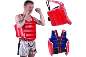 MAR INTERNATIONAL MAR | Reversible Boxing Chest Guard, MMA Kickboxing TKD Muay Thai Boxing Body Protector, Taekwondo Vest, Chest Protector, Martial Arts Body Armour, Sparring Training, Adjustable Strike Shield