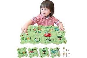 SGILE Puzzle STEM de Construction de Route 8 PCS, Jeu de Société Enfants de 3ans et +, Course Logique avec Voiture Mignonne, Jeu d'apprentissage Précoce pour Garçons Filles 3-7 Ans Cadeau()