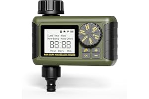 Water Timers for Irrigation, Diivoo Garden Hose Timer with Timing and Frequency Irrigation, Rain Delay and Manual Watering for Lawn, Pool Filling