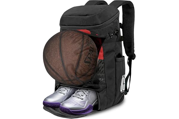 KINGSLONG Sac à Dos de Basketball Football, Sac D'équipement de Basketball avec Compartiment à Balles et Compartiment à Chaussures pour Basketball, de Volleyball, de Baseball, de Football