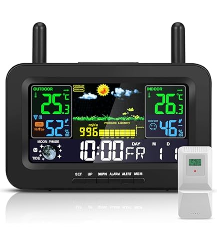 Homefurnishmall Smart WIFI Weerstation Klok,5V DC Smart Neon Tube Klok Desktop Decoratie Animaties Elektronisch Album Premium Acryl