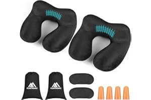 flintronic Nadmuchiwana poduszka podróżna, nadmuchiwana poduszka podróżna do samolotu, miękkie, aksamitne podparcie szyi, lekka, ergonomiczna poduszka do spania pod szyję, do samolotu, samochodu