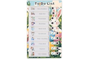VELLICHOR Checklisten-Tafel Aufgabenliste zum Aufkleben, wiederverwendbares Memoboard für Kinder,Aufgabenplaner Kinder, Aufgabenliste für Kinder (Rabbit)(Hase)