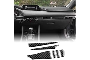 KUNGKIC Para Mazda 3 Axela 2019 2020 2021 2022 2023 2024 2025 Accesorios de fibra de carbono Auto Center Control ambos lados del aire acondicionado Botones de ventilación Pegatinas interiores (Negro)