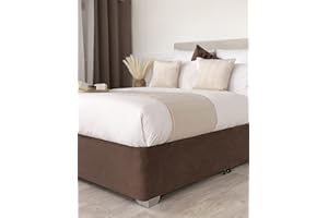 Belledorm Bettvolant mit Volant, extra tief, 48,3 cm, verwandelt ein trab aussehendes Bettgestell, luxuriöses Wildlederimitat, Schokoladenbraun