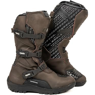 Chaussures Cuir Vintage Bottes Moto Homme Cuir Marron Vintage - Style Rétro Avec Lacets - Semelle Caoutchouc Antidérapante Bottes Moto Homme Cowboy