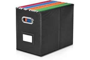 Umtiti A4-Size File Organizer Box（Folders not included. File Folder Storage, Durable Hanging Lidless File Box for Office/Decor/Home,Black.XS