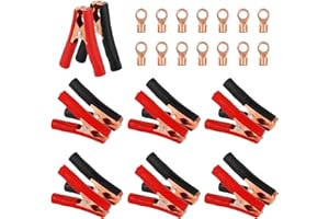 DAFUHAO 14 Pezzi 100A Clip di Batteria a Coccodrillo Morsetti Coccodrillo Elettrici Clip a Coccodrillo Isolati Morsetti Coccodrillo Batteria per Caricabatterie Morsetti a Coccodrillo per Cavi Batteria Auto