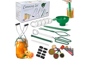 YIAE Einmach - Set di 22 attrezzi per canning, con pinza per conserve, apertura ampia, imbuto per la casa, apriscatole