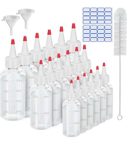 GGM Gastro Quetschflaschen 3er-Set – 473 Ml, Mit Mittlerer Membran, Weiß – Für Soßen & Mehr