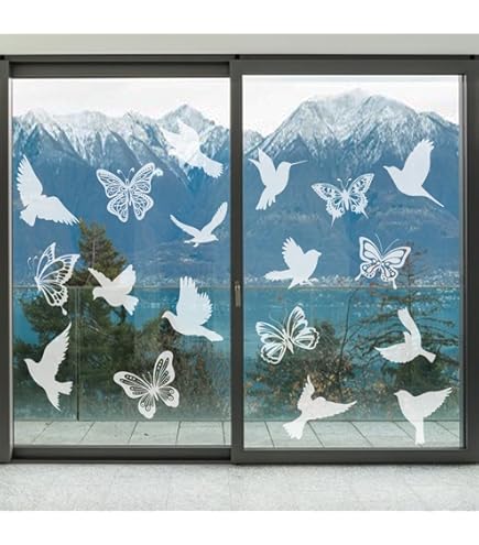 Vinilo Prismático Reutilizable Calcomanías Ventana Anticolisión Pájaros - 52 Unidades - Adhesivos Ventana Ecológicos