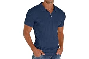 Sailwind Men'S Polo Shirts Zip Classic Stretch Slim Fit T Shirts Casual&Work