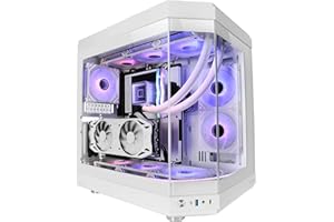 Mars Gaming MC-3T, Case Gaming Custom ATX, Vetro Temperato Continuo Tripla Finestra, Supporto Raffreddamento Liquido Completo, Doppia Camera Laterale, 3x Slot PCI Verticali, USB-C e USB 3.0, Bianco