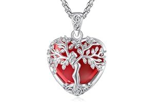 EUDORA Harmony Ball Collar Árbol de la vida con Obsidian Amatista Turquesa Malaquita Piedra de Luna para Mujer, Colgante de Cristal Curativo Joyería Original Regalo para Mujer Madre Mama, 20"+2"