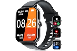 YYKY 1.91" Reloj Medidor Glucosa en Sangre, Reloj Inteligente Deportivo Hombre Mujer con Llamadas, Detección de Temperatura Corporal, Pulsómetro, Podómetro, Monitor de Sueño