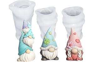 GZWY Silikonform Weihnachten Wichtel, 3er Silikonformen Gießformen Weihnachten, Silikonform Wichtel Gips Zum Gießen, Gießformen Silikon Wichtel Kerzenformen zum Gießen Gießform Wichtel für Weihnachtsdeko