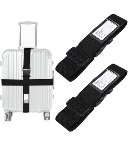 Vigorport Cinghie Per Bagagli Con Connettore - Set Da 2, Regolabili E Resistenti Per Fissare Valigie E Borse Durante Il Viaggio
