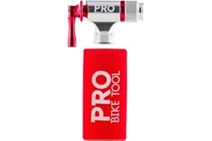 PRO BIKE TOOL Gonfleur de CO2 – Rapide et Facile – Compatible avec Les valves Presta et Schrader – Pompe à Pneu de vélo pour vélo de Route et VTT – Manchon isolé – Cartouches de CO2 Non incluses