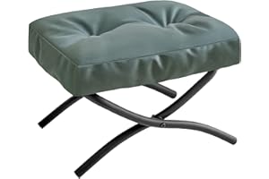IBUYKE 11.8” H Reposapiés Plegable, Rectangular Reposapiés Taburete Acento Otomana para Silla Perezosa, Moderno Reposapiés Portátil Taburete para Sala de Estar Dormitorio, Verde Oscuro WBD020GR