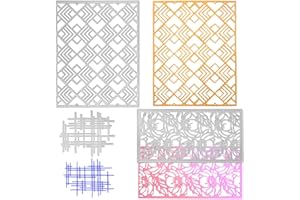 AFUNTA Fustelle per la creazione di biglietti, 3 sfondi 3D con cornice a forma di loto, in metallo, per biglietti di Natale, accessori per fai da te, album di ritagli, decorazioni