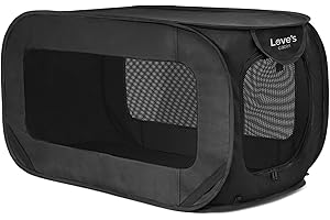Love's cabin 94x54x54 cm Hundebox faltbar Auto große, mittlere, kleine Hunde - Pop-Up-Transportbox Hund Katze, Innen- und Außen Hundetransportbox Auto, tragbarer Hunde Transportboxen, Schwarz