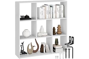 ‎TECTAKE tectake® Bücherregal, Raumteiler, Schrank Regal als Raumteiler im Wohnzimmer, Trennwand Kinderzimmer, Schlafzimmer, Küche oder Garderobe, Würfelregal, Aufbewahrung Büro, Schuhregal (weiß)