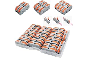 Kabelverbinder, CESFONJER SPL-1M Anschlussblöcke, Mini Schnellanschlussklemmen, Kompakt Steckklemmen, Können frei kombiniert Werden SPL-2M,3M,4M,5M (25 Stück)