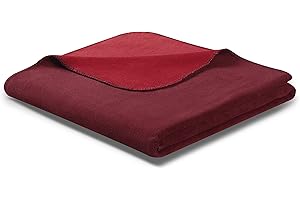‎BIEDERLACK biederlack® Flauschige Kuscheldecke aus Baumwollmischgewebe I Made in Germany I Öko-Tex Made in Green I Wohndecke Cotton Doubleface in Dunkelrot-Rot I nachhaltig produziert I Sofa-Decke 150x200 cm