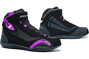 Forma Genesis Lady, Tenis para Motocicleta Mujeres, Color Negro y Fucsia, Standard fit