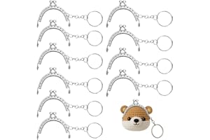 Huybaa 10 portafogli con cornice, retro in metallo, chiusura a semicircolare, cornice in metallo con anello portachiavi per borsa fai da te