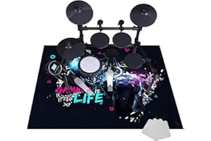 JaevKwzy Elektronisch Schlagzeug Teppich Snare Drum Rug - Schallschutz Teppich - Schallschutzmatte - Drum-Teppich - rutschfeste Trommelmatte - Schalldicht Teppiche 160 x 120 cm