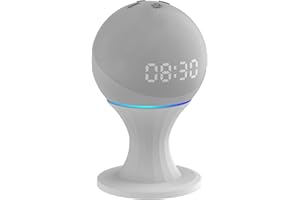 AOKICASE Compatible avec Amazon Echo Dot 4 / Echo Dot 5 Support de Bureau - Pas de vis nécessaire - Accessoires de Haut-Parleur - Rack (Amazon Echo Dot 4 / Echo Dot 5, Blanc) JZT01