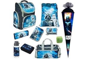 Familando Schulranzen 1. Klasse · ergonomischer Tornister · Schultasche für Jungen und Mädchen (Komplett Set mit Schultüte, Star Wars)