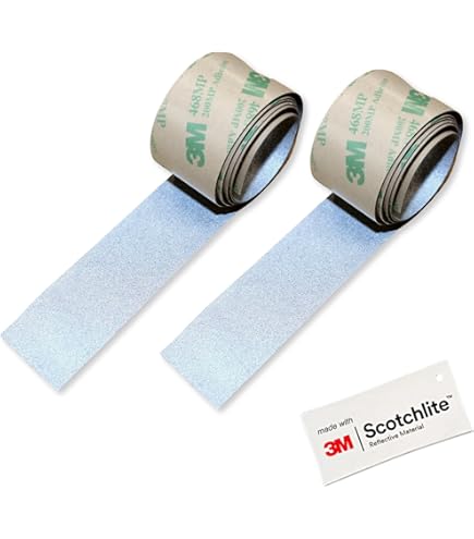 3M 680E Scotchlite Reflective Tape Film Reflective Tape Safety Warning Waterproof Strong Reflective Self Adhesive Motorcycle Rear Bike Trailer Sticker (Silver_30mm X 10m