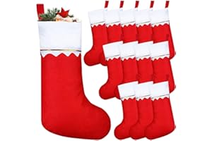 PUERHUACI Calza Befana Vuota,12 Pezzi Calze Natalizie da Appendere,Calze Befana Vuote per Decorazione Natalizia Camino Fai da Te 36 x 23 x 16cm