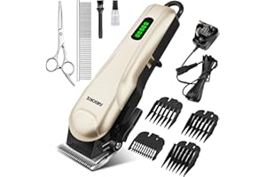 AIBORS Dog Clippers Electric Grooming Kit: Dog Brushes for Grooming Professional Low Noise Rechargeable Cordless Hair Clippers Pet Hair Remover Pet Grooming Shaver Scissors Dogs Cats Hair Trimmer Set