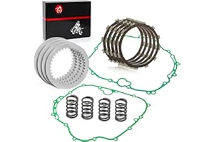 MOTO1988 Clutch Friction Plates Kit & Gasket and Springs Compatible with Kawasaki Bayou 300 KLF 300 1986-2005 Lakota 300 KEF 300 1995-2003