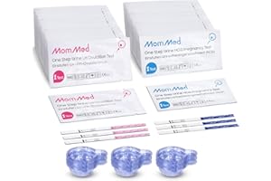 Prueba de ovulación y embarazo MOMMED, incluye 20 tiras de prueba de embarazo, 60 tiras de prueba de ovulación, 80 tazas de orina, tabla de seguimiento del tiempo, resultados rápidos y precisos