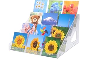 lasuroa 7-Tier Acrylic Card Display Stand, 12in Clear Multi-Purpose Holder Card Display Rack Organizer for Business Trading PSA Graded Sports Greeting Cards Collectible Storage