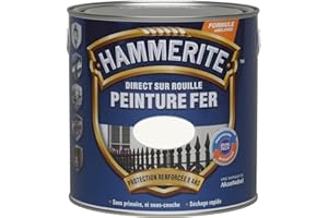 Hammerite Peinture Métal Direct sur Rouille - Anticorrosion, imperméable, direct sans sous-couche - Blanc Laqué 2,5 L